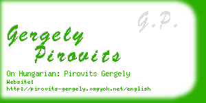 gergely pirovits business card